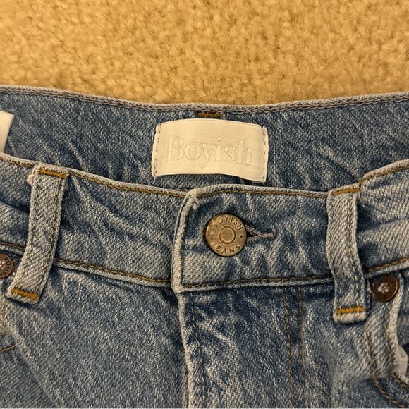 Boyish the Zachary High Rise Skinny Jeans Stretch Size 25 Knee Distress Fray Hem - Picture 12 of 13